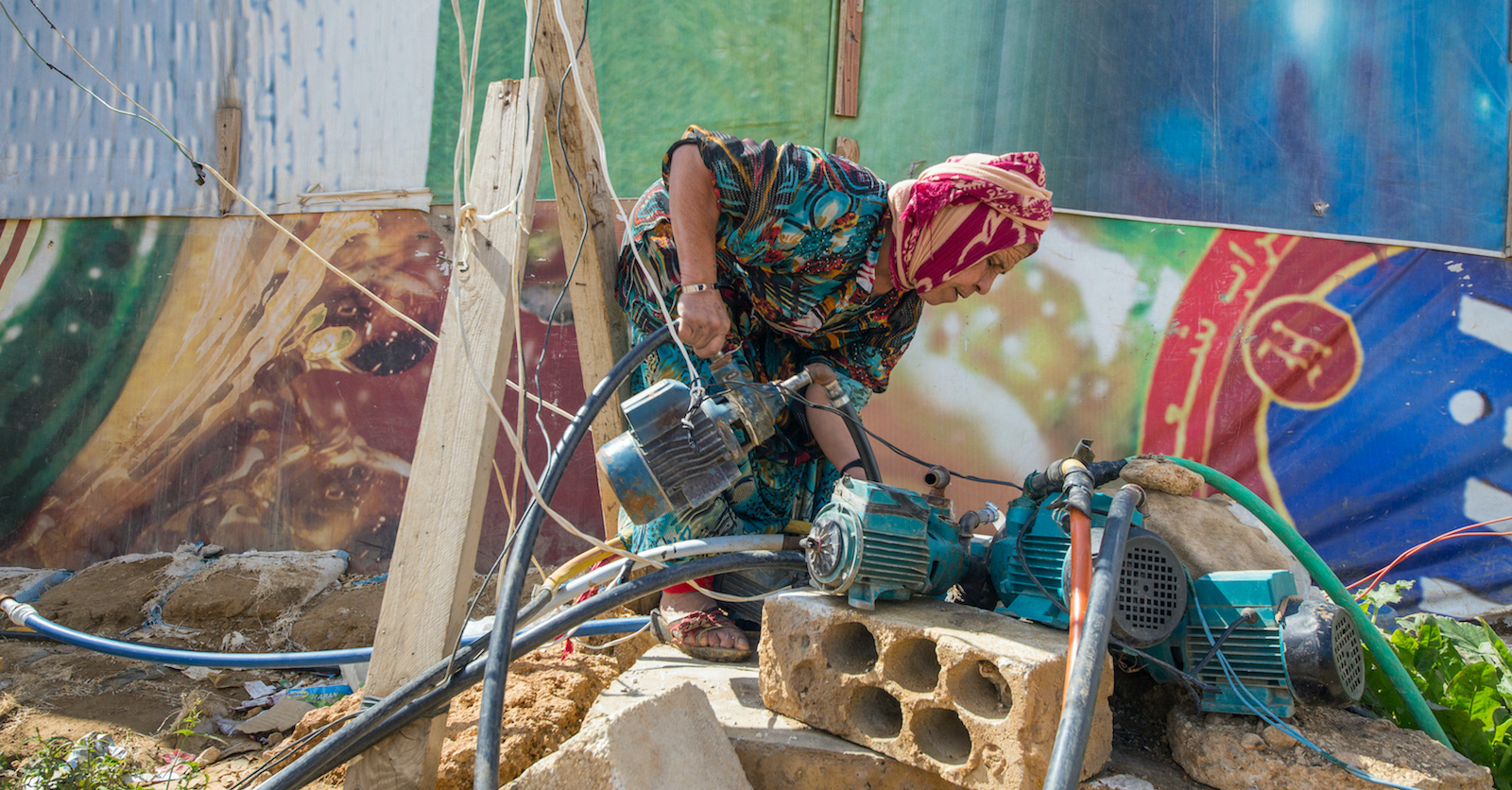 Syrian refugee elderly women iStock